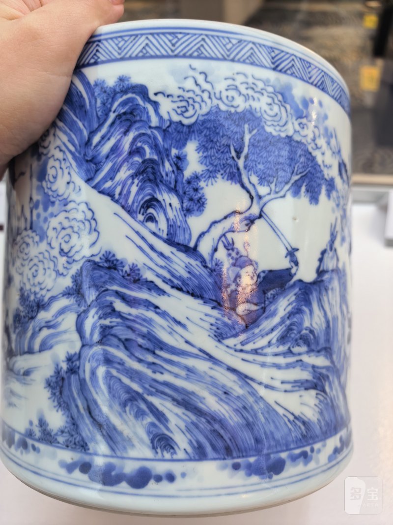 清初 青花三国故事笔海 - 图8